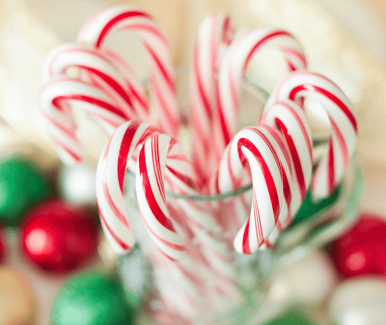 High-End DIY Christmas Decor Ideas Candy Cane Vase Image