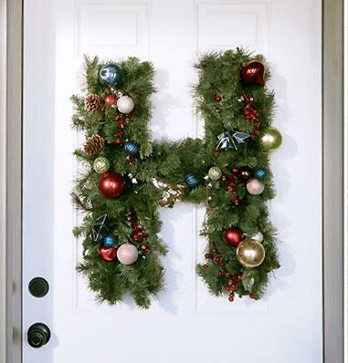 High-End DIY Christmas Decor Ideas Monogrammed Christmas Wreath Image