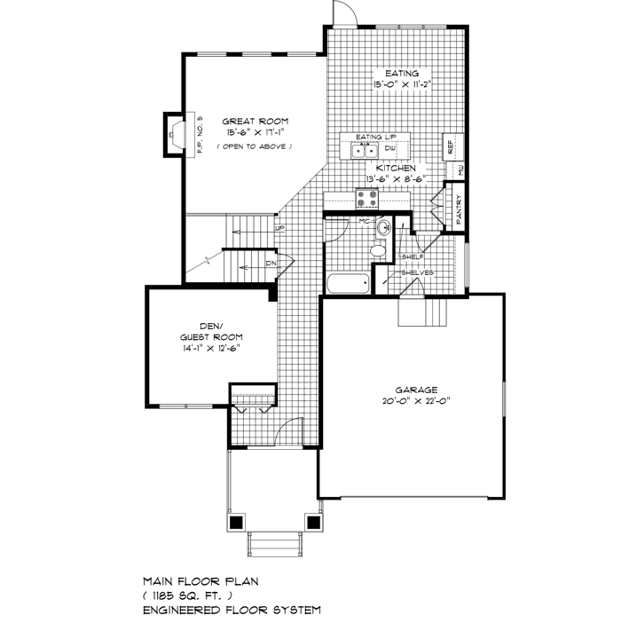Home Model Feature Brookview C Main Floor Plan Feature Image